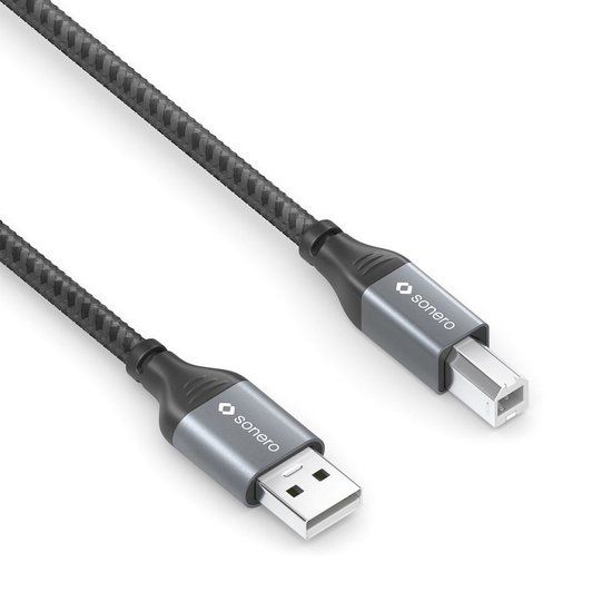 sonero SPC-U010-005 USB-kabel - USB 2.0 A Male - 5 m - Zwart/Grijs