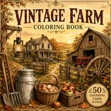 Vintage Farm Coloring Book: 50 Charming Farm Scenes for Adults & Teens Who Miss the Simple Charm of Old Country Life