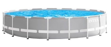 Intex Prism Frame Premium Pool - Ø 610 x 132 cm - Round Above Ground Pool with Filter Pump