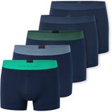 Schiesser 5PACK Shorts - 95/5 Multipacks - Heren - Donkerblauw - Effen - 95% Katoen, 5% Elastaan