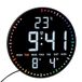TFA Dostmann LED wandklok digitaal, 25,5 cm groot, 60.4002.01, klok met binnentemperatuur, datum, weekdag, incl. wekker, kalender weergave, 12/24 H, 3 helderheidsniveaus, witte cijfers, kleurrijk
