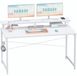 Bureau 120 cm breed met monitorvoet wit