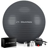 EliteAthlete Gymnastiekbal, zitbal, kantoor, ergonomisch met anti-burst-systeem, fitness, pilates, zwangerschapsbal, fitnessbal, yogabal, yogabal, inclusief luchtpomp