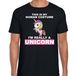 Bellatio Decorations Human costume really unicorn verkleed t-shirt / outfit zwart voor heren - Eenhoorn carnaval / feest shirt kleding / kostuum M