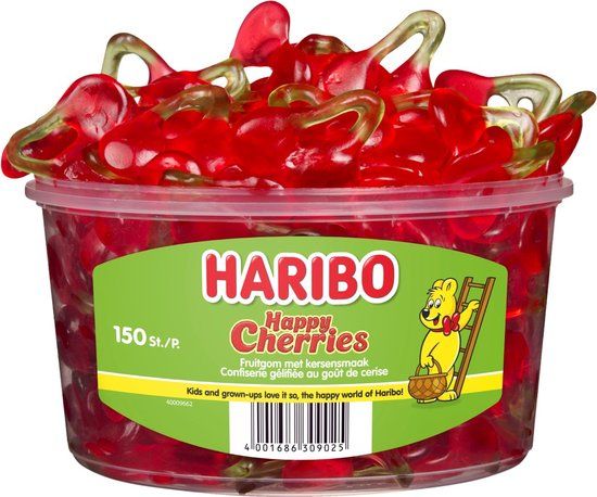 Haribo Happy Cherries - snoep - silo - 150 stuks