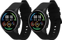 kwmobile 2x horlogebandjes geschikt voor Xiaomi Mi Watch Color Sport / S1 Active bandje - Smartwatch bandjes van TPU - Activity tracker horloge band in zwart / zwart