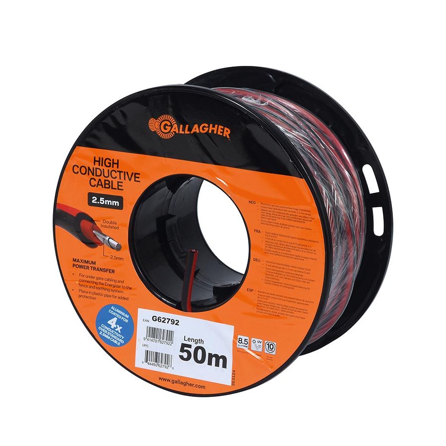 Gallagher Grondkabel XL Rood 2,5mm 50m - 627922