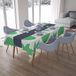 Bonamaison Tafelkleed, Anti-Mold, Sneldrogend, Waterdicht, 100% Polyester Tafellaken, Petroleum Groen, Wit, 140 x 200 Cm