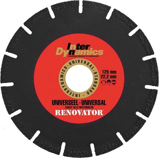 Interdynamics Renovator Standard Diamantdoorslijpschijf - 125x22,23mm - Universeel