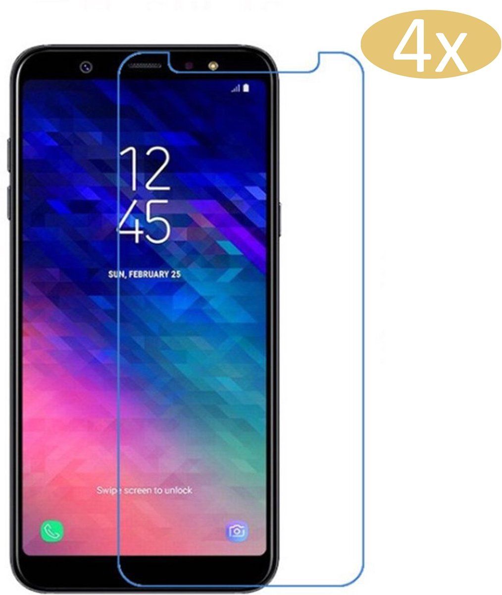 iCall 4 Stuks Pack Samsung Galaxy A6 2018 Screenprotector Tempered Glass Glazen Gehard Transparant 9H 2.5D