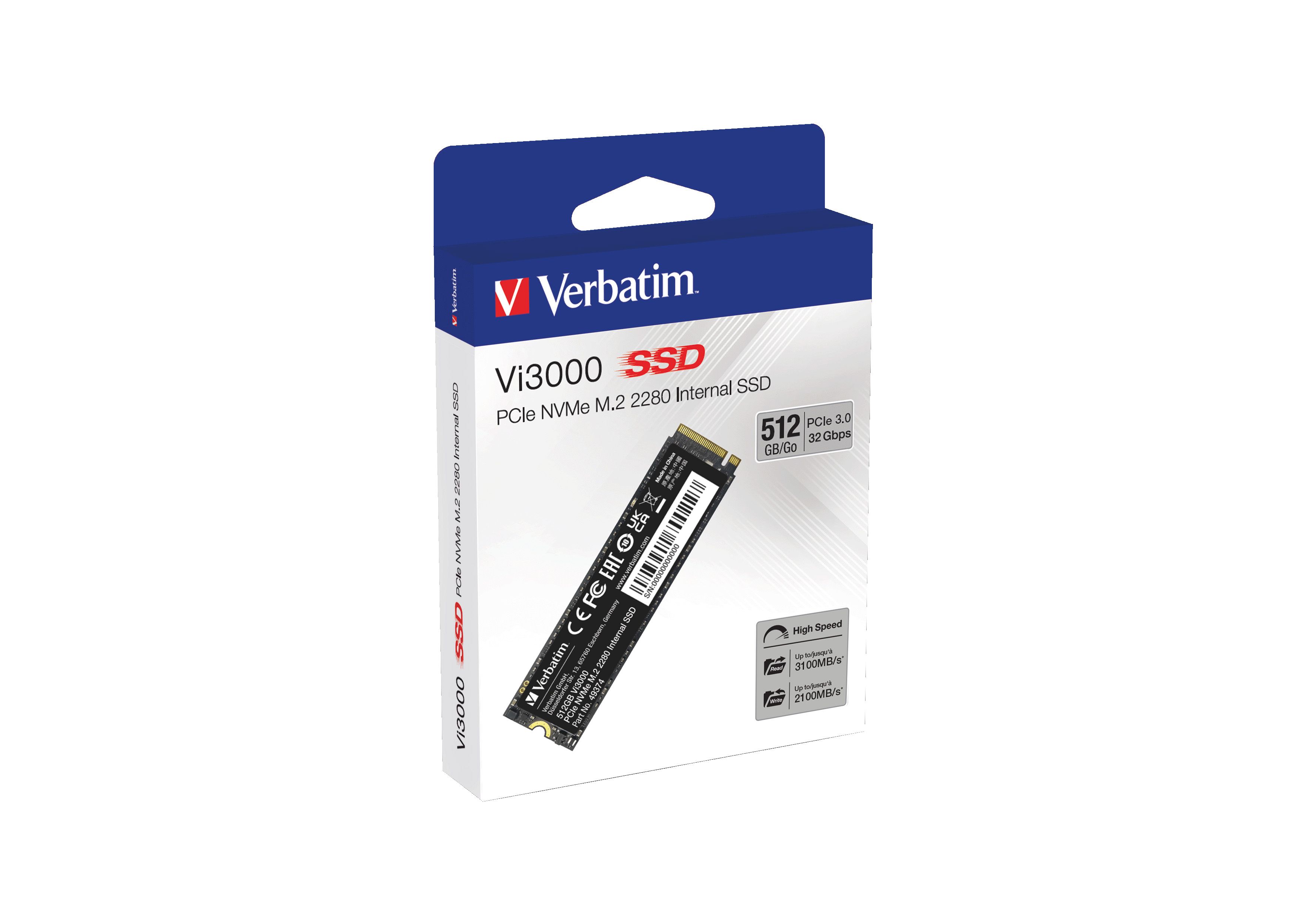 Verbatim Vi3000 512GB NVMe PCIe M.2 SSD