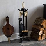 Fire Vida 5-delige Buxton haardaccessoireset - zwart & messing