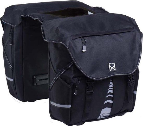 Willex Bagagetas 1200 XL - Dubbele Fietstas - 50 liter - Zwart - Inclusief Regenhoes