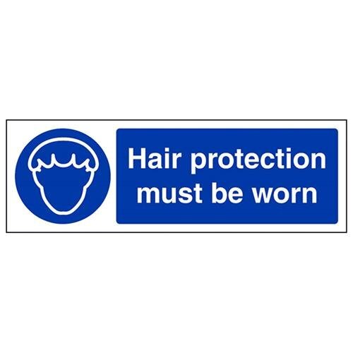 V Safety VSafety Haarbescherming Moet Worn Sign - 300mm x 100mm - 1mm Rigid Plastic