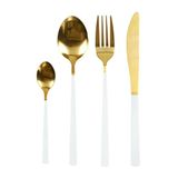 HOME DECO FACTORY KA5989 16-delig gouden en witte bestekset van roestvrij staal