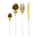 HOME DECO FACTORY KA5989 16-delig gouden en witte bestekset van roestvrij staal