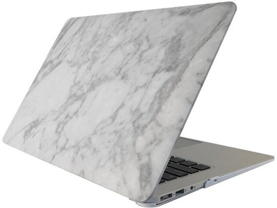 By Qubix Macbook 12 inch case van - Marble wit - Macbook hoes Alleen geschikt voor Macbook 12 inch model nummer: A1534 zie onderzijde laptop - Eenvoudig te bevestigen macbook cover
