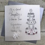 WHITE COTTON CARDS BD28 Wenskaart voor de trouwdag "To A Special Daughter and Son-in-Law Congratulations on Your Wedding Day"