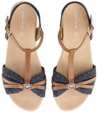 Tom Tailor Platte sandalen met borduursels - Maat 41 - navy
