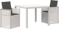 vidaXL Tuin Eettafel Set 3-delig Wit en Antracietkleurig PP