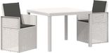 vidaXL Tuin Eettafel Set 3-delig Wit en Antracietkleurig PP