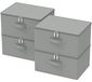 Boîte de rangement avec couvercle, 40x30x20 cm, 4 pièces, gris