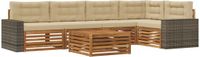 vidaXL - Bank loungeset - 5 zitplekken - Polyester - Natuurlijk en beige