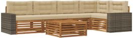vidaXL - Canapé d'angle - 5 places - Polyester - Naturel et beige