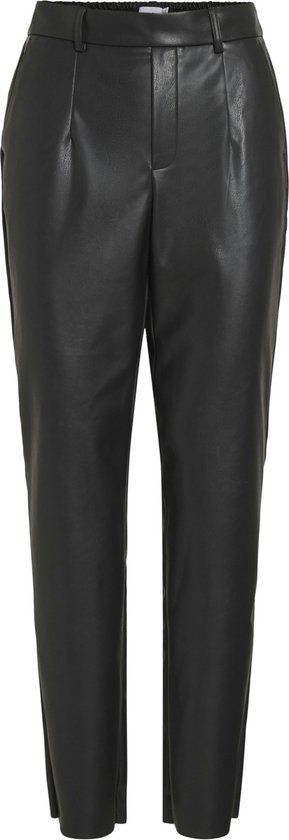 VILA Vidagmar Varone HW PU-PANT-NOOS Broek Dames - Zwart - Maat W34