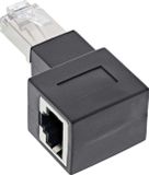 InLine STP CAT6a 10 Gigabit RJ45 Haakse Adapter - Haaks naar Rechts / Zwart