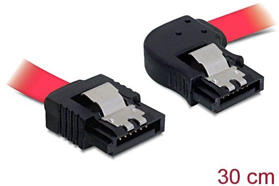 Delock Kabel SATA 30cm rechts/gerade Metall rot