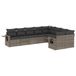 vidaXL 9-delige Loungeset met Kussens, Poly Rattan, Grijs