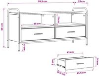 vidaXL Tv-meubel 67,5 x 33 x 50 cm Artisanaal eiken Bewerkt hout