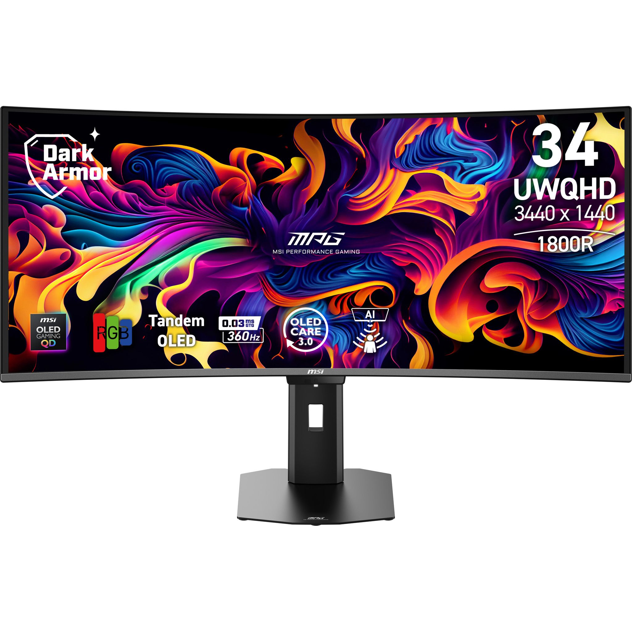 MSI MPG 341CQR X36 QD-OLED Curved UWQHD Gaming Monitor