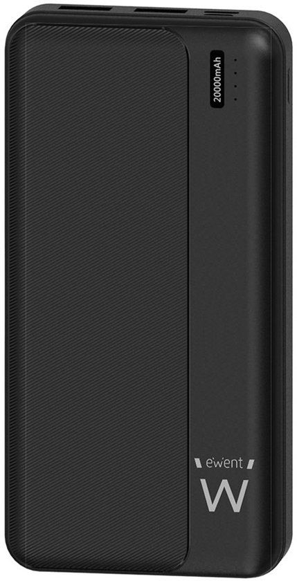 Ewent EW1163 Powerbank 20000mAh, 22.5W PD, 2 Outputs, Black