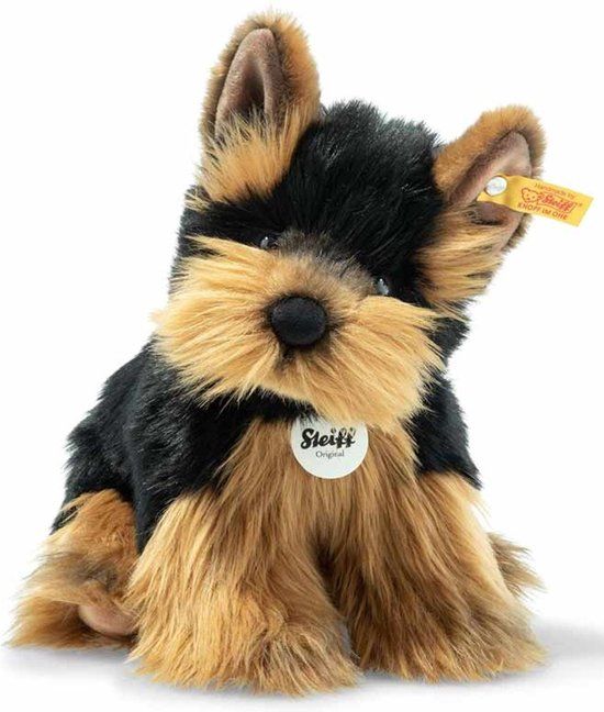Steiff Herkules Yorkshire Terrier Knuffel - Bruin/Zwart - 24 cm