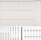 vidaXL - zeshoekig - gaashek - met - grondbevestiging - 100 - x - 1,6 - m - zilver - Mesh