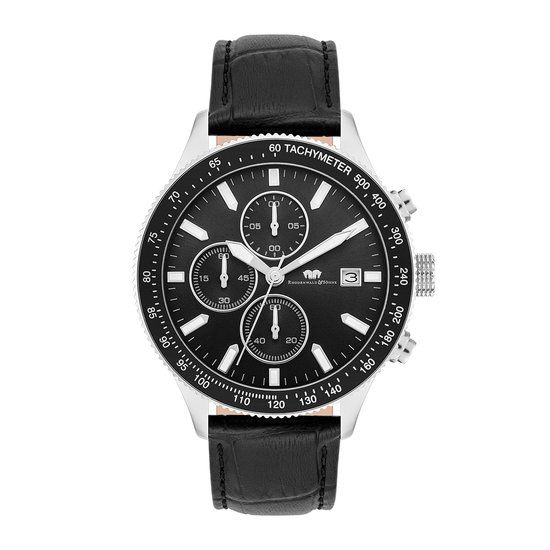Rhodenwald & Söhne Karthago II Herenhorloge - Zwart/Zilver - Leer - 43mm