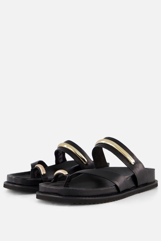 Tamaris Slippers Zwart Leer - Maat 39