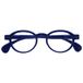 OPULIZE OCA Leesbril - Modern Retro Rond Montuur - Glanzend Blauw - Heren Dames - Veerscharnieren - R54-3 - +3.00