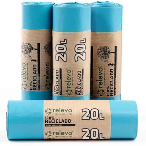 Relevo - Vuilniszakken - 20L - 60 stuks - Gerecycled - Extra sterk