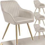 tectake® Eetkamerstoelen Marilyn - Set van 4 - Taupe