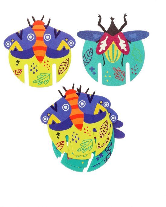 Folat Glasdecoratie buzzing bugs - 6 stuks