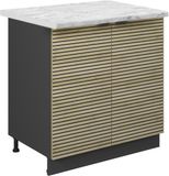 Vicco Keukenonderkast Fame-Line, panneau de chêne/anthracite, plan de travail en marbre de 80 cm