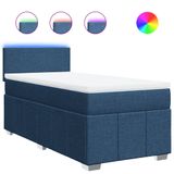 VidaXL Boxspringbed met matras, stof, blauw, 160x200 cm