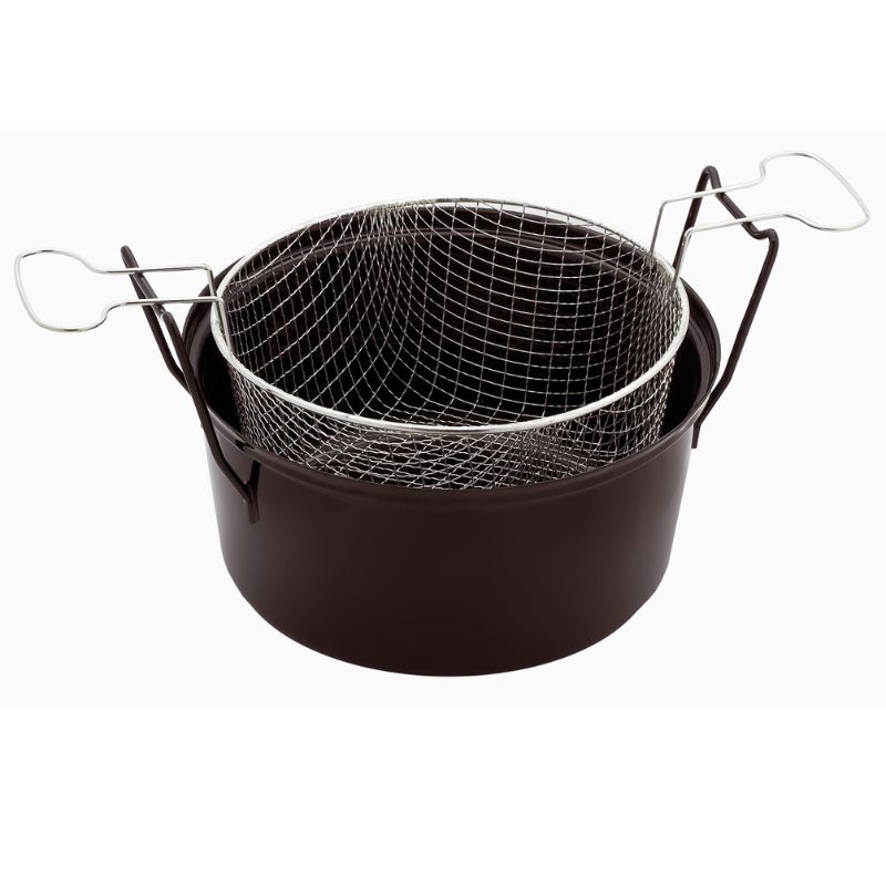 Baumalu Frituurpan - 28 cm - Zwart - Staal - 6 Liter - Geschikt voor Inductie