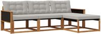 vidaXL - Bank loungeset - 4 zitplekken - Naturel en lichtgrijs - Acacia hout