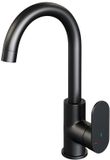 Brauer Black Edition Hoge Opbouw Wastafelmengkraan met Draaibare Ronde Uitloop Model C Mat Zwart
