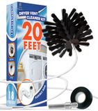 Dryer Vent Cleaner Kit - (20 voet) Innovatieve Pluisverwijderaar Herbruikbare Sterke Nylon| Flexibele pluisborstel met boorbevestiging voor snellere reiniging NO-Risk 100 DAGEN garantie-