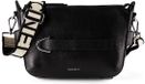 Coccinelle Gretel Ribbon Crossbody Bag Grained Leather Noir zwart